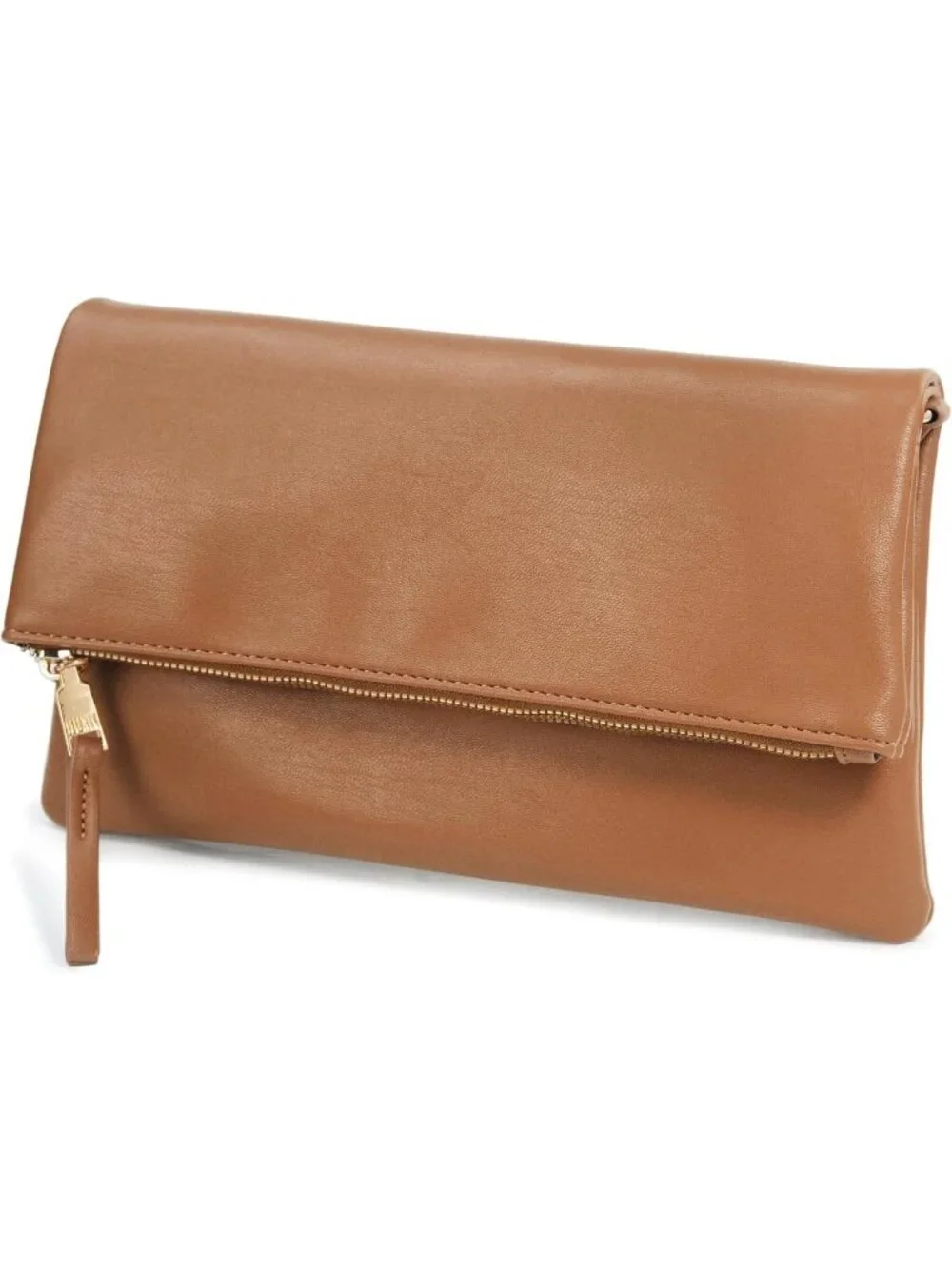 Chic Vegan Leather Foldover Clutch Bag with Chain Strap - Stylish Crossbody